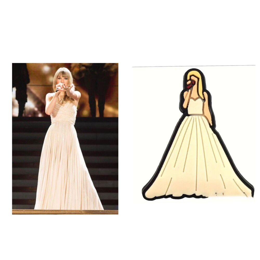 Taylor Swift Shoe Charms Jibbitz Swiftie Eras 1989 Love Story Dress